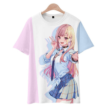 Anime My Dress-Up Darling Marin Kitagawa Camiseta Cosplay Navidad Fiesta 3D Impreso Casual